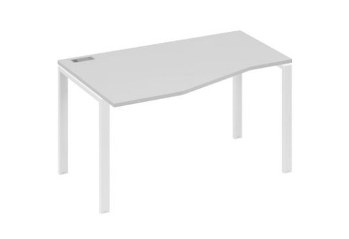 Стол эргономичный левый Мира Нумо, цвет серый + белый