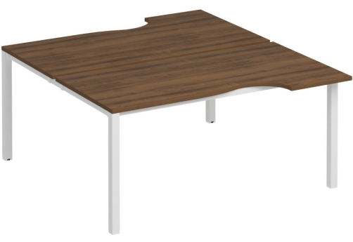 Рабочая станция эргономичная (2х160) Прайм Металл 50, цвет орех + белый