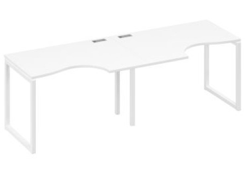 Рабочая станция эргономичная (2х120) Мира Одри, цвет белый премиум + белый