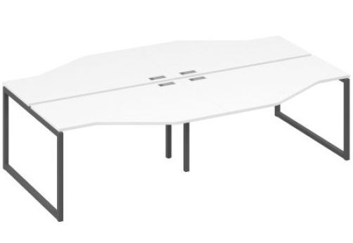 Рабочая станция эргономичная (4х140) Мира Одри, цвет белый премиум + антрацит