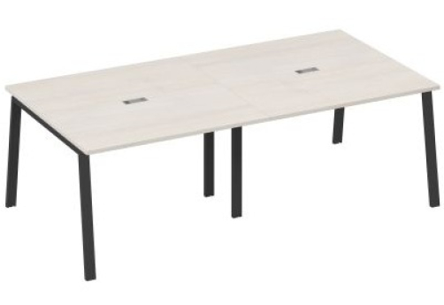 Стол для переговоров Мира Трио, цвет дуб шамони + антрацит
