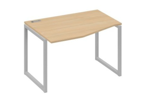 Стол эргономичный левый Мира Одри, цвет натуральный дуб + серый