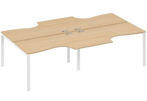 Рабочая станция эргономичная (4х140) Мира Нумо, цвет натуральный дуб + белый