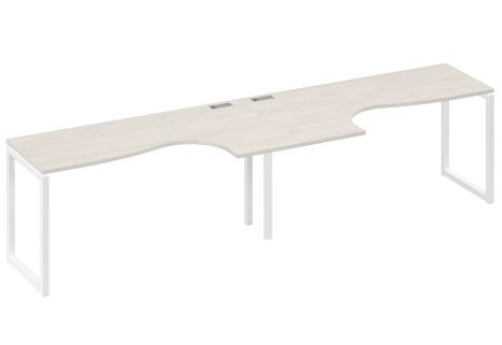 Рабочая станция эргономичная (2х160) Мира Одри, цвет дуб шамони + белый