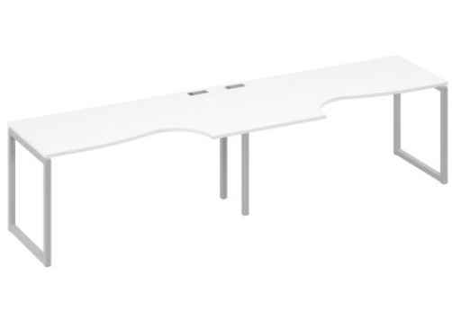 Рабочая станция эргономичная (2х160) Мира Одри, цвет белый премиум + серый