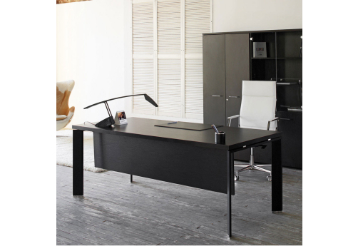 Стол рабочий с передней панелью Вайли Металл, цвет венге