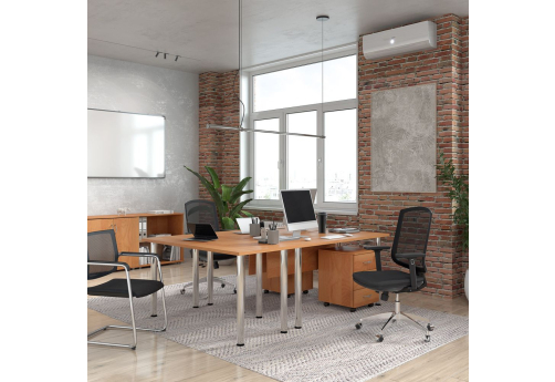 Рабочая станция на 2 человека Тарли Хром, цвет ольха