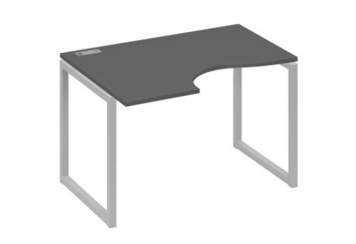 Стол эргономичный левый Мира Одри, цвет антрацит премиум + серый