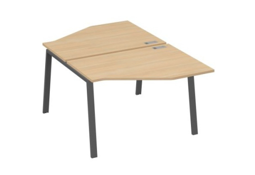 Рабочая станция эргономичная 2х120 Мира Трио, цвет натуральный дуб + антрацит