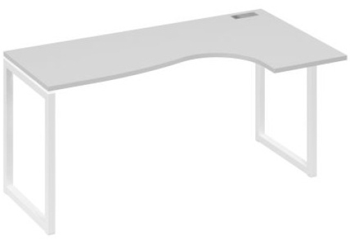 Стол эргономичный правый Мира Одри, цвет серый + белый