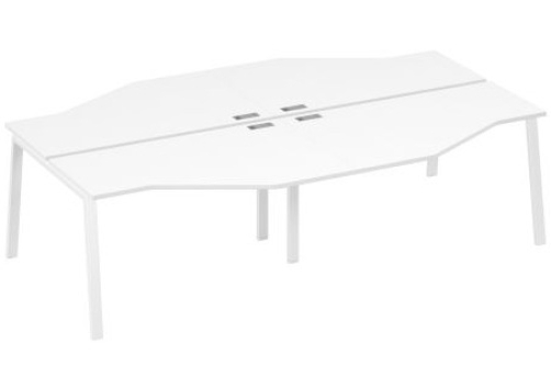 Рабочая станция эргономичная 4х140 Мира Трио, цвет белый премиум + белый