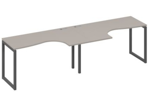 Рабочая станция эргономичная (2х140) Мира Одри, цвет мокко премиум + антрацит