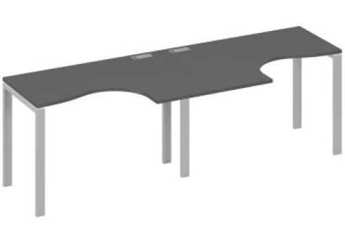 Рабочая станция эргономичная (2х120) Мира Нумо, цвет антрацит премиум + серый
