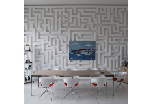 Стол для переговоров Диорус, цвет эвкалипт светлый + хром