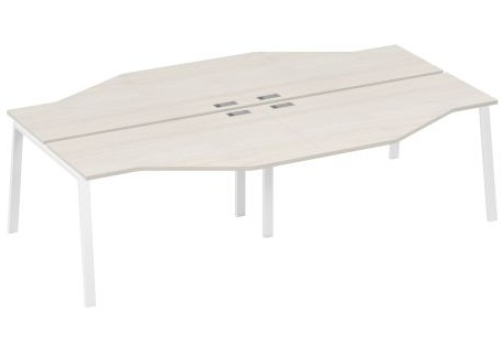 Рабочая станция эргономичная 4х140 Мира Трио, цвет дуб шамони + белый