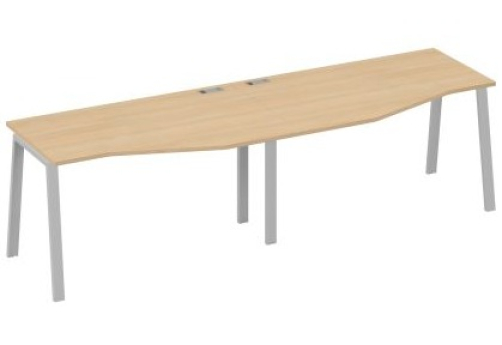 Рабочая станция эргономичная (2х140) Мира Нумо, цвет натуральный дуб + серый