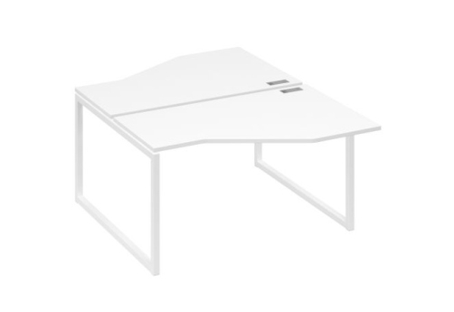 Рабочая станция эргономичная (2х140) Мира Одри, цвет белый премиум + белый