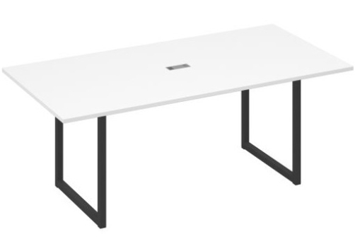 Стол для переговоров прямоугольный Мира Одри, цвет белый премиум + антрацит