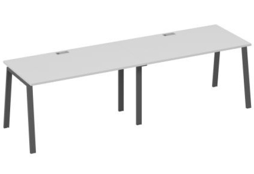 Рабочая станция 2х140 Мира Трио, цвет серый + антрацит