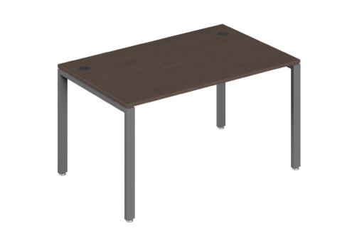 Стол письменный на металлоопорах, цвет темный дуб