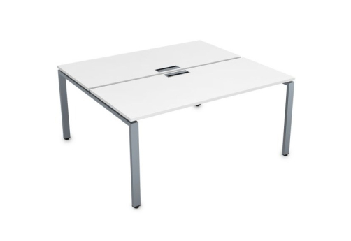Стол на 2 рабочих места Платинум Персонал, цвет белый премиум