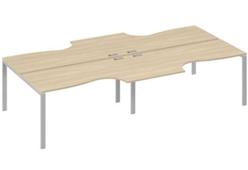 Рабочая станция эргономичная (4х160) Мира Нумо, цвет дуб скандинавский + серый