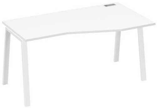Стол эргономичный правый 160 Мира Трио, цвет белый премиум + белый