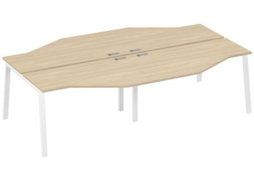 Рабочая станция эргономичная 4х140 Мира Трио, цвет дуб скандинавский + белый