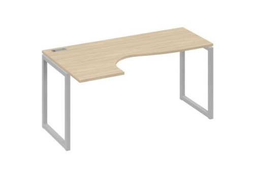 Стол эргономичный левый Мира Одри, цвет дуб скандинавский + серый
