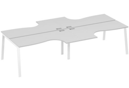 Рабочая станция эргономичная 4х160 Мира Трио, цвет серый + белый