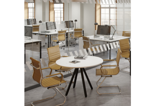 Стол для переговоров круглый Альба, цвет белый