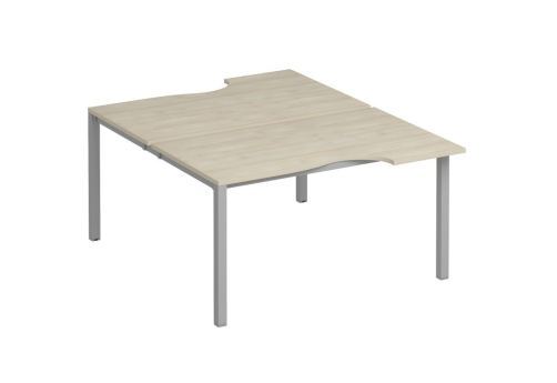 Рабочая станция эргономичная (2х140) Прайм Металл 50, цвет шамони светлый + серый