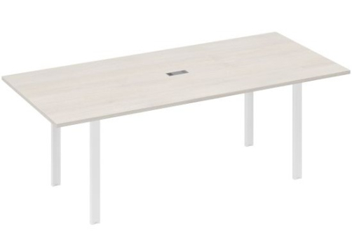 Стол для переговоров прямоугольный Мира Нумо, цвет дуб шамони + белый
