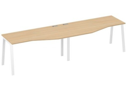 Станция рабочая эргономичная 2х160 Мира Трио, цвет натуральный дуб + белый