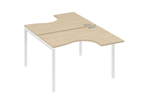 Рабочая станция эргономичная 2х120 Классика Мира Лофт, цвет дуб скандинавский + белый