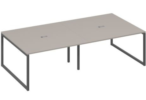 Стол для переговоров прямоугольный Мира Одри, цвет мокко премиум + антрацит