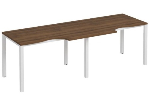 Рабочая станция эргономичная (2х120) Прайм Металл 50, цвет орех + белый