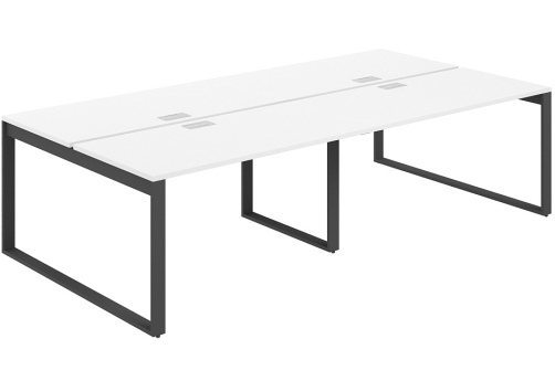 Рабочая станция с лючком Фламинго, цвет белый + антрацит