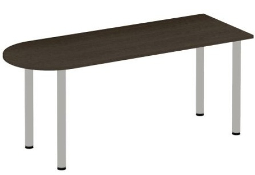 Стол письменный полукруглый на хромированных опорах Тарли Хром, цвет венге