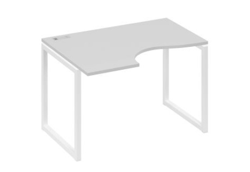 Стол эргономичный левый Мира Одри, цвет серый + белый