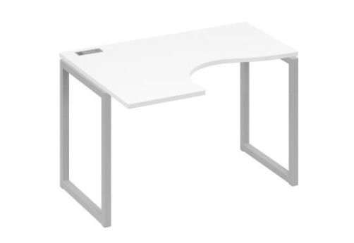 Стол эргономичный левый Мира Одри, цвет белый премиум + серый
