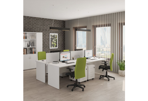 Рабочая станция на 4 человека Прайм, цвет белый