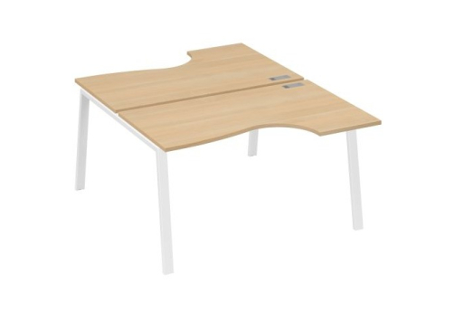 Станция рабочая эргономичная 2х140 Мира Трио, цвет натуральный дуб + белый