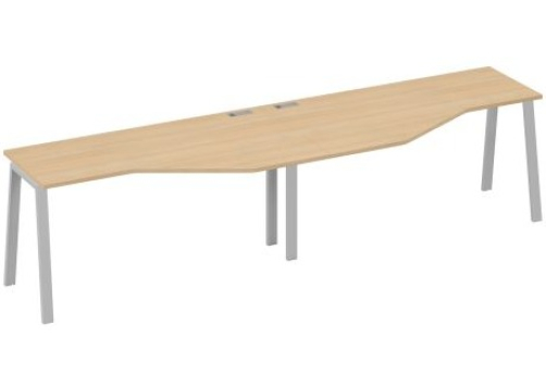 Рабочая станция эргономичная 2х160 Мира Трио, цвет натуральный дуб + серый
