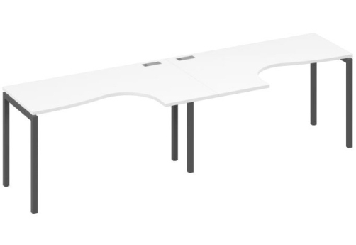 Рабочая станция эргономичная 2х140 Классика Мира Лофт, цвет белый премиум + антрацит