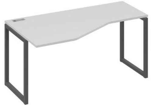 Стол эргономичный левый Мира Одри, цвет серый + антрацит