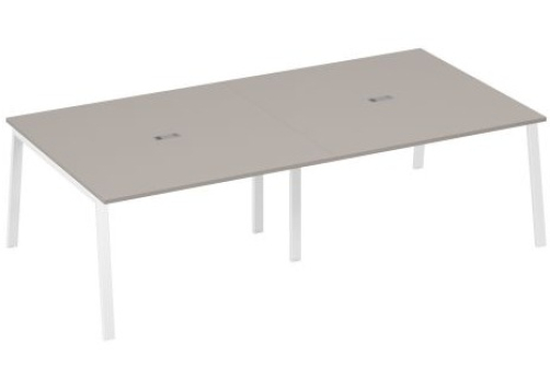 Стол для переговоров Мира Трио, цвет мокко премиум + белый