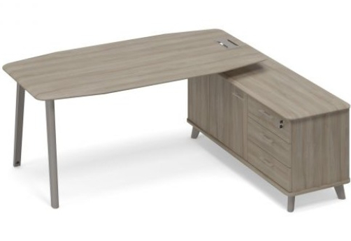 Стол на тумбе правый (тип 2) Види Металл, цвет вяз