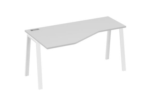 Стол эргономичный левый Мира Трио, цвет серый + белый