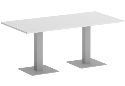 Стол для переговоров прямоугольный, цвет белый бриллиант